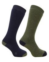 Hoggs Socks. Country Long - 2 pack - Dk Navy with Dk Green
