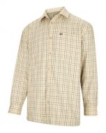 Hoggs Mens Shirt Micro Fleece Birch-Olive Tan Tattersall