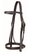 Wembley Snaffle with plain Cavesson & Rubber Grip Reins-Cob-Black