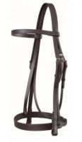 Wembley Snaffle with plain Cavesson & Rubber Grip Reins-Cob-Black